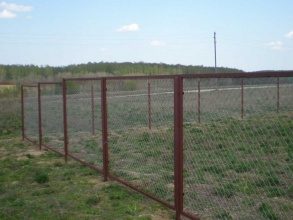 Забор из сетки рабицы в натяг секционный 12 метров фото в Быково